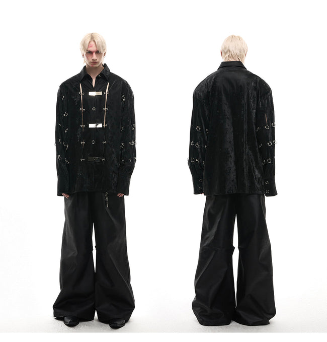 【25s Apr.】Hollow Out PU Leather Metal Clasp Jacket Main Image
