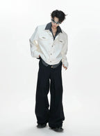 26s Feb.】Striped Faux-Layer Short Jacket