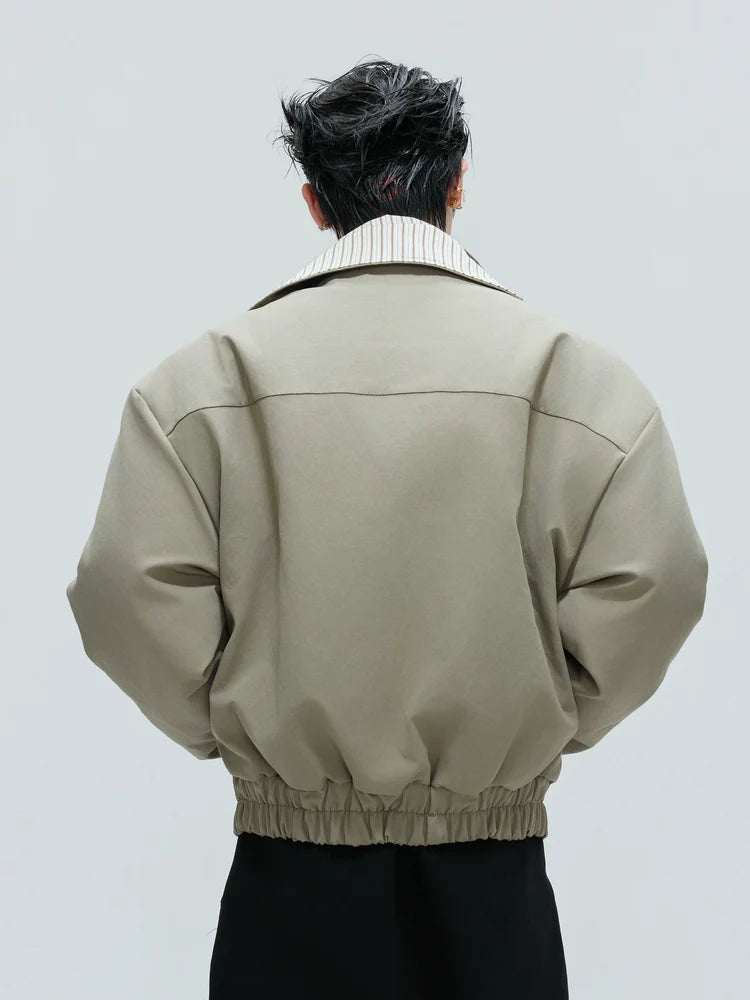 【25s Nov.】Washed Striped Thickened Cotton Coat