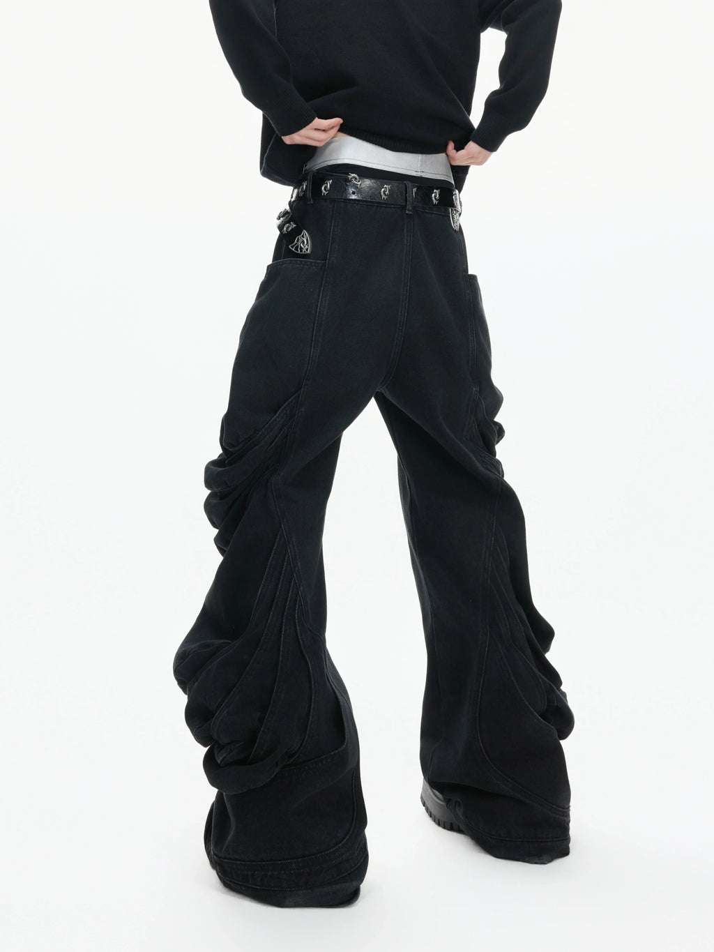 【26s Jan.】Deconstructed Vintage Curved Straight Denim Pants