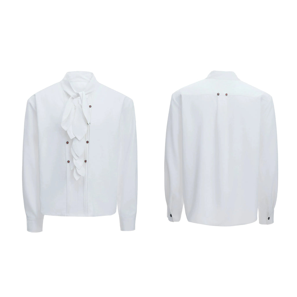 【25s Aug.】Scarf Neckline Ice Silk Shirt