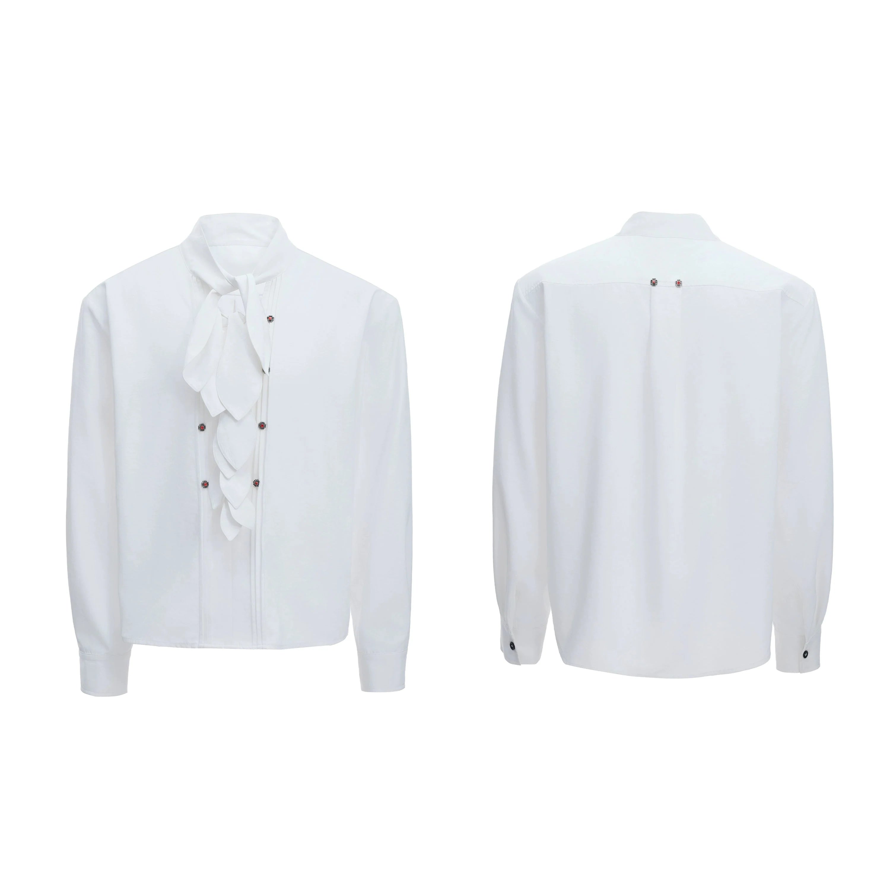 【25s Aug.】Scarf Neckline Ice Silk Shirt