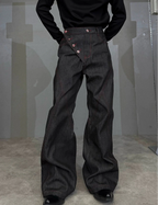 【26s Feb.】14.5oz Raw Selvedge Black Slight Flare Denim Pants