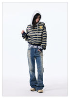 Washed Paint Splatter Curved Skinny Jeans