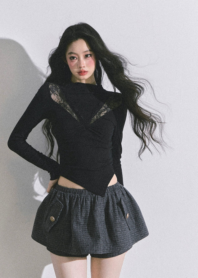 Fleur Irregular Lace Patch Long Sleeve