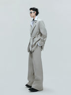 【25s Nov.】Drawstring Waist Padded Shoulder Suit/ Trousers
