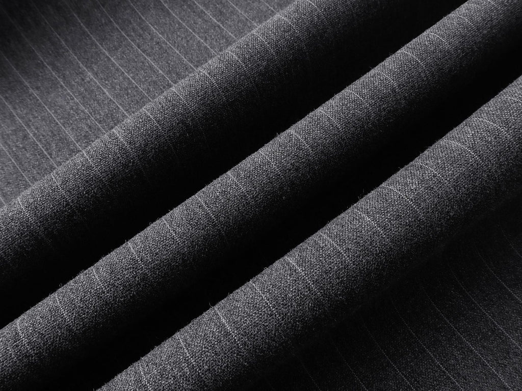 Gray Stripe Pleated Wide Trousers
