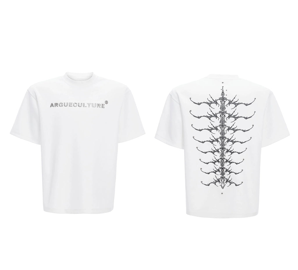 【25s Apr.】Heavy Rivet Spine Embroidered T-shirt
