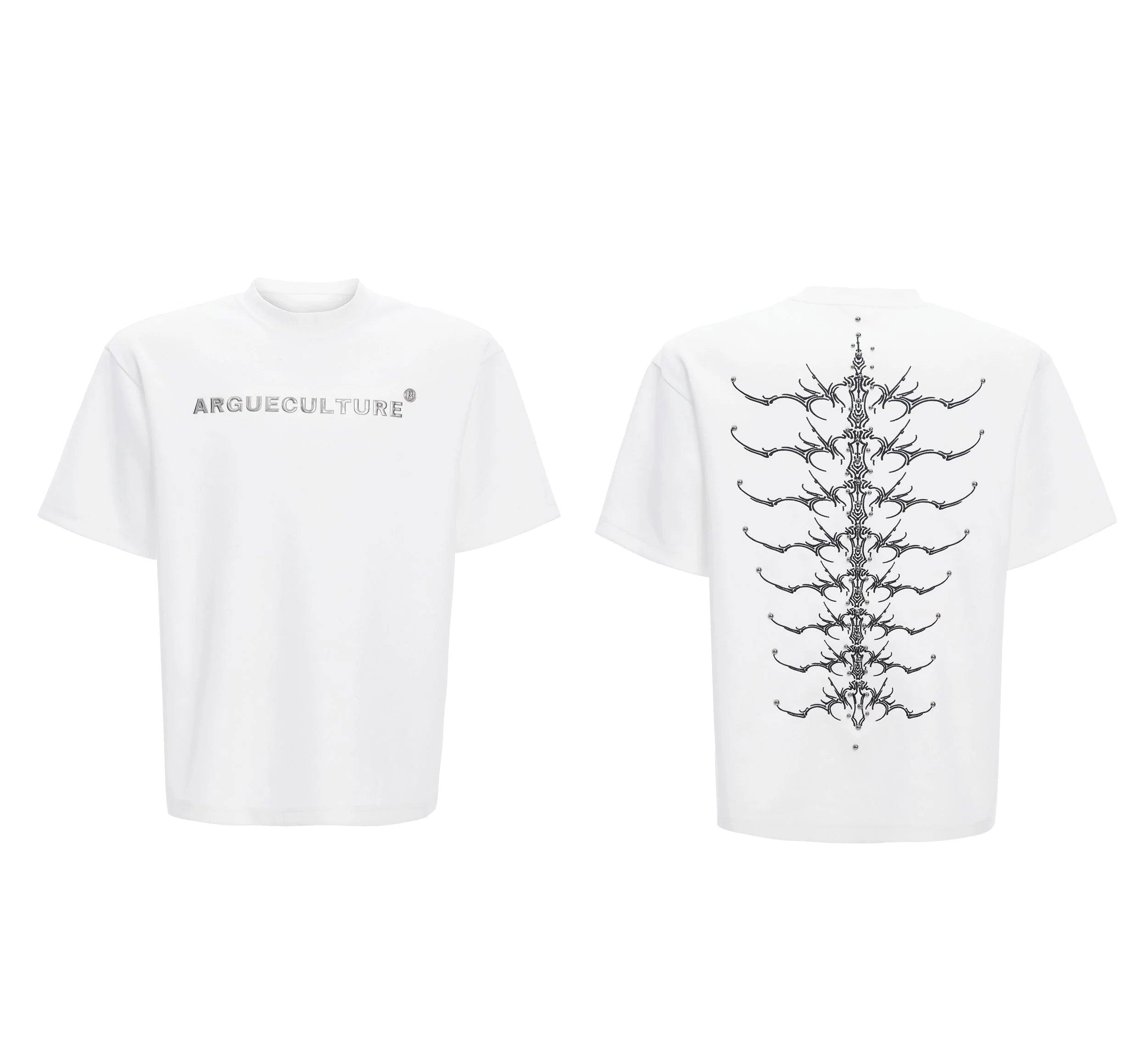 【25s Apr.】Heavy Rivet Spine Embroidered T-shirt