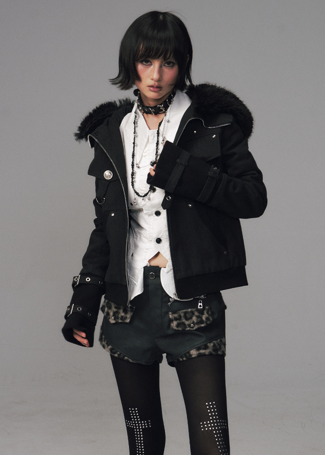 Nightfang Detachable Fur Hood Combat Jacket
