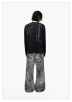 Distressed Punk Guitar Graphic Long Sleeve Tee