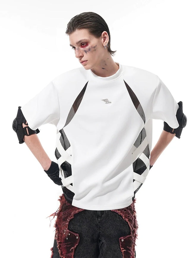 【25s Jun.】Deconstructed Mesh Panel T-shirt Main Image