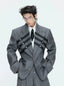 【26s Apr.】Silver Detail Double-Breasted Tailored Suit Set