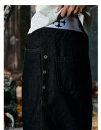 【26s Jan.】Boxing Velvet Curved Wide-Leg Denim Pants