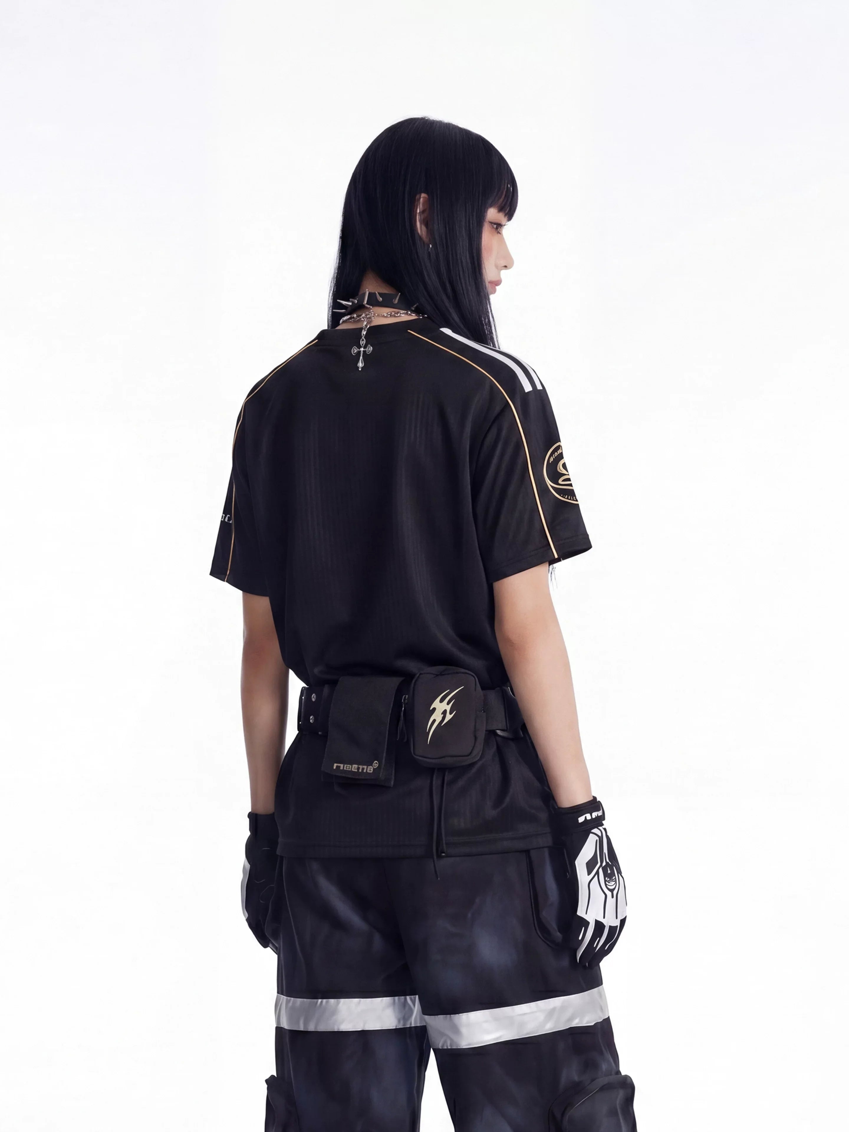 Black Minimal Jersey Tee