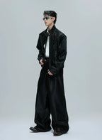【25s Oct.】Python Textured Leather Fashion Jacket