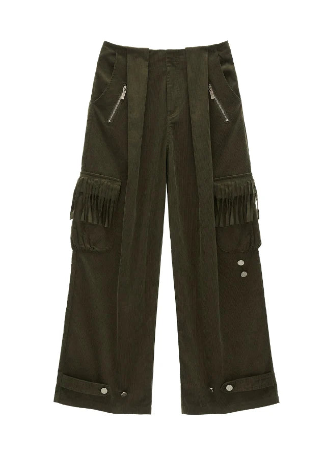 Fringed Cord Pants