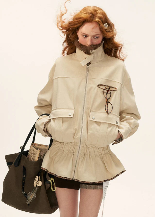 Fur-Collar Cargo Jacket