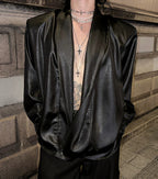 【26s Jan.】Minimal Leather Long-Sleeve Shirt