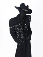 【26s May.】Pearl Embellished Heavy Detail Black Blazer