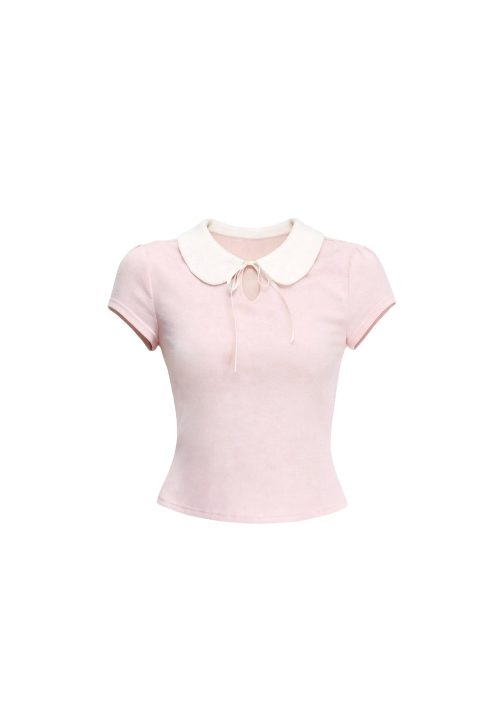 Doll Collar Slim Knit T-Shirt