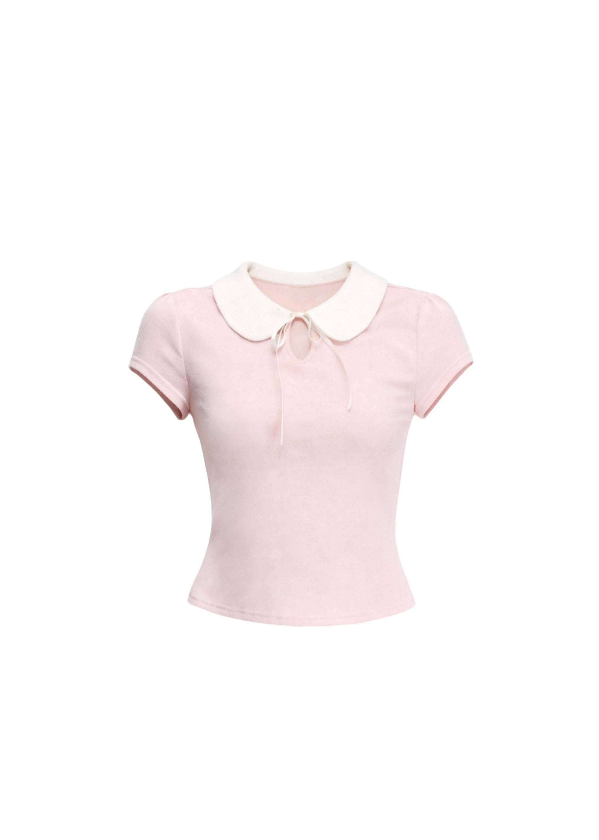 Doll Collar Slim Knit T-Shirt