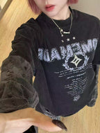 Layered Distressed Washed Long Sleeve Tee