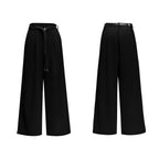 【26s Apr.】Scarf Shoulder Pad Shirt / Drape Wide-leg Pants