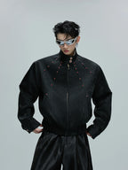 【25s Oct.】Python Textured Leather Fashion Jacket