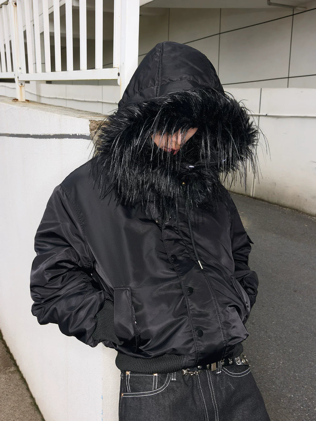 Shibuya MA-1 Fur Collar Bomber Jacket