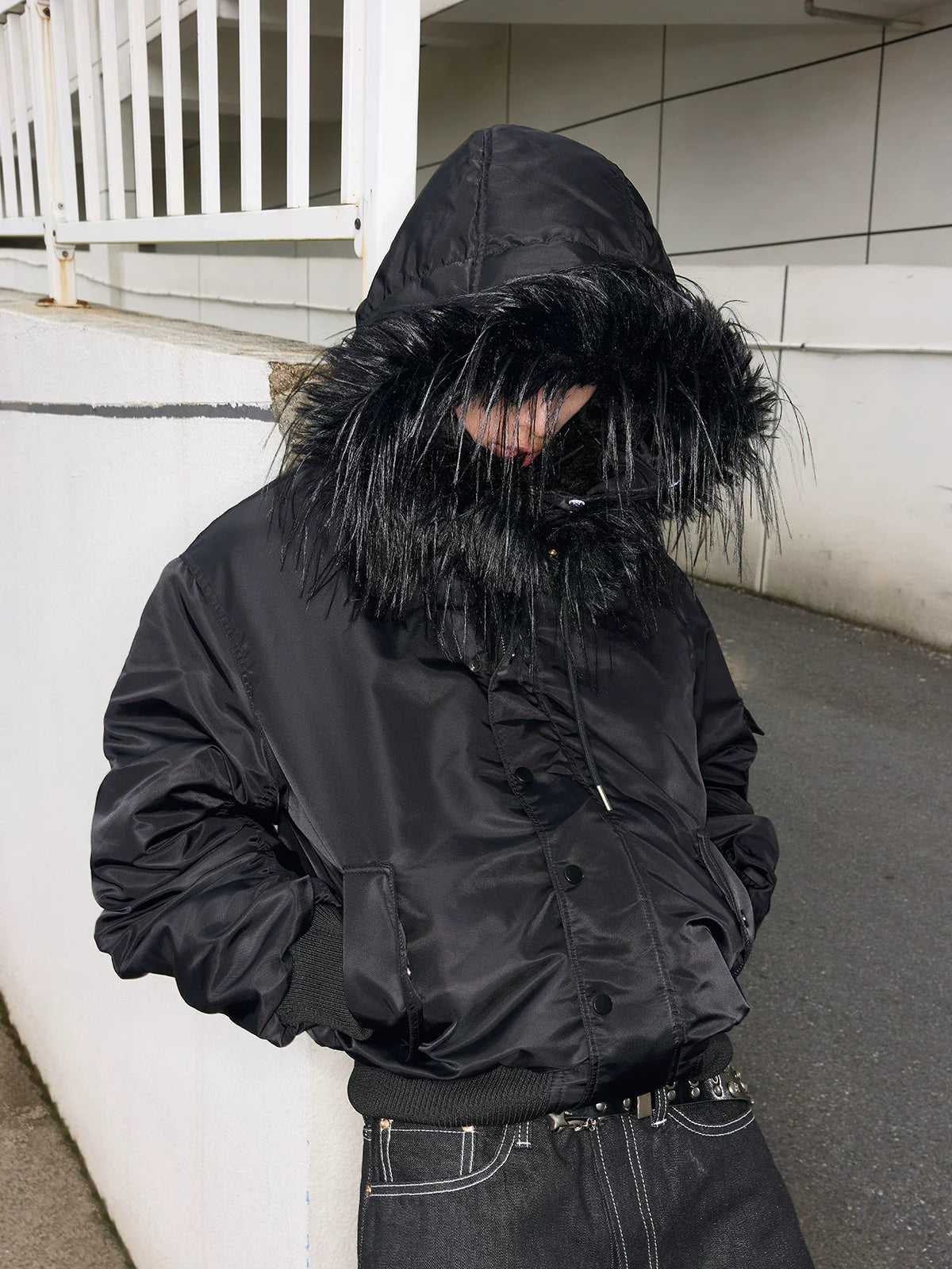 Shibuya MA-1 Fur Collar Bomber Jacket