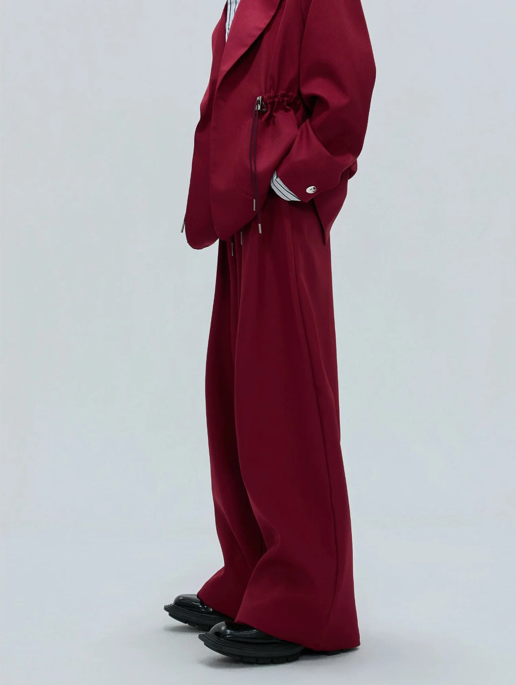 【25s Nov.】Drawstring Waist Padded Shoulder Suit/ Trousers