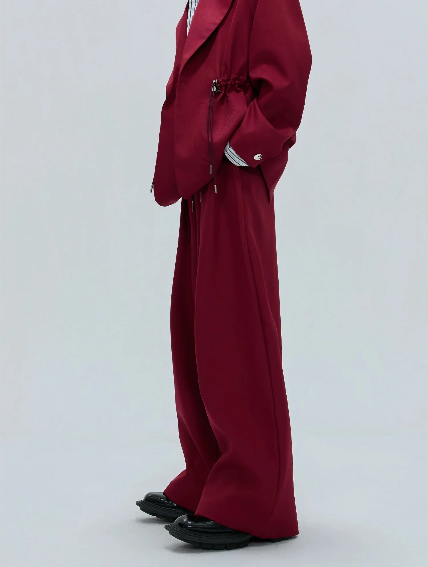 【25s Nov.】Drawstring Waist Padded Shoulder Suit/ Trousers