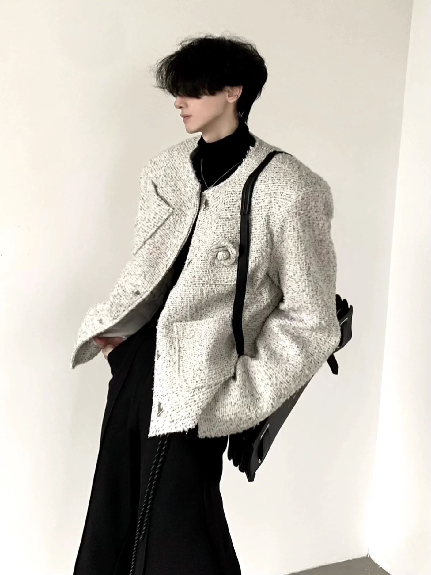 【25s Sep.】Tweed Rose Brooch Chanel Style Jacket