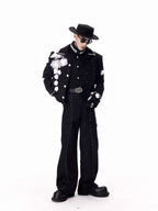 【26s Feb.】Couture 3D Floral Structured Shoulder Cropped Jacket / Pants