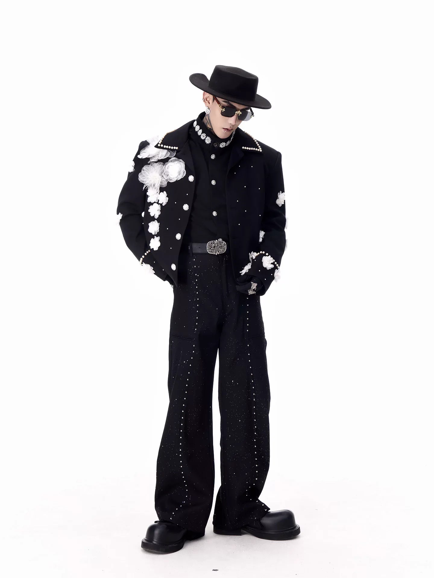 【26s Feb.】Couture 3D Floral Structured Shoulder Cropped Jacket / Pants