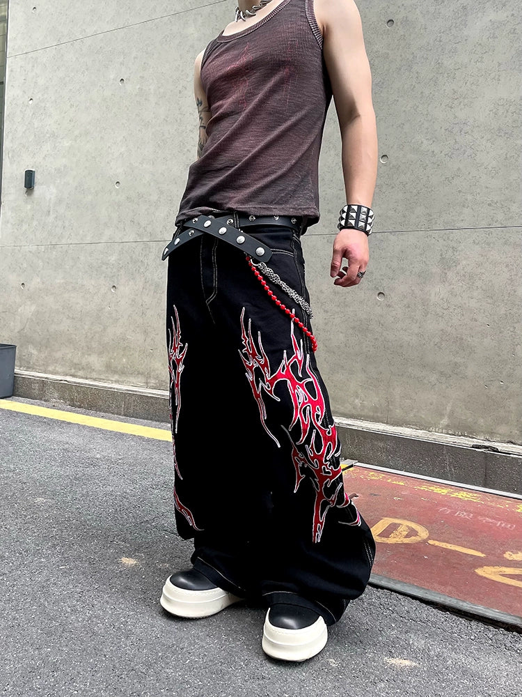 【25s Jun.】Vintage Thorn Embroidery Jeans