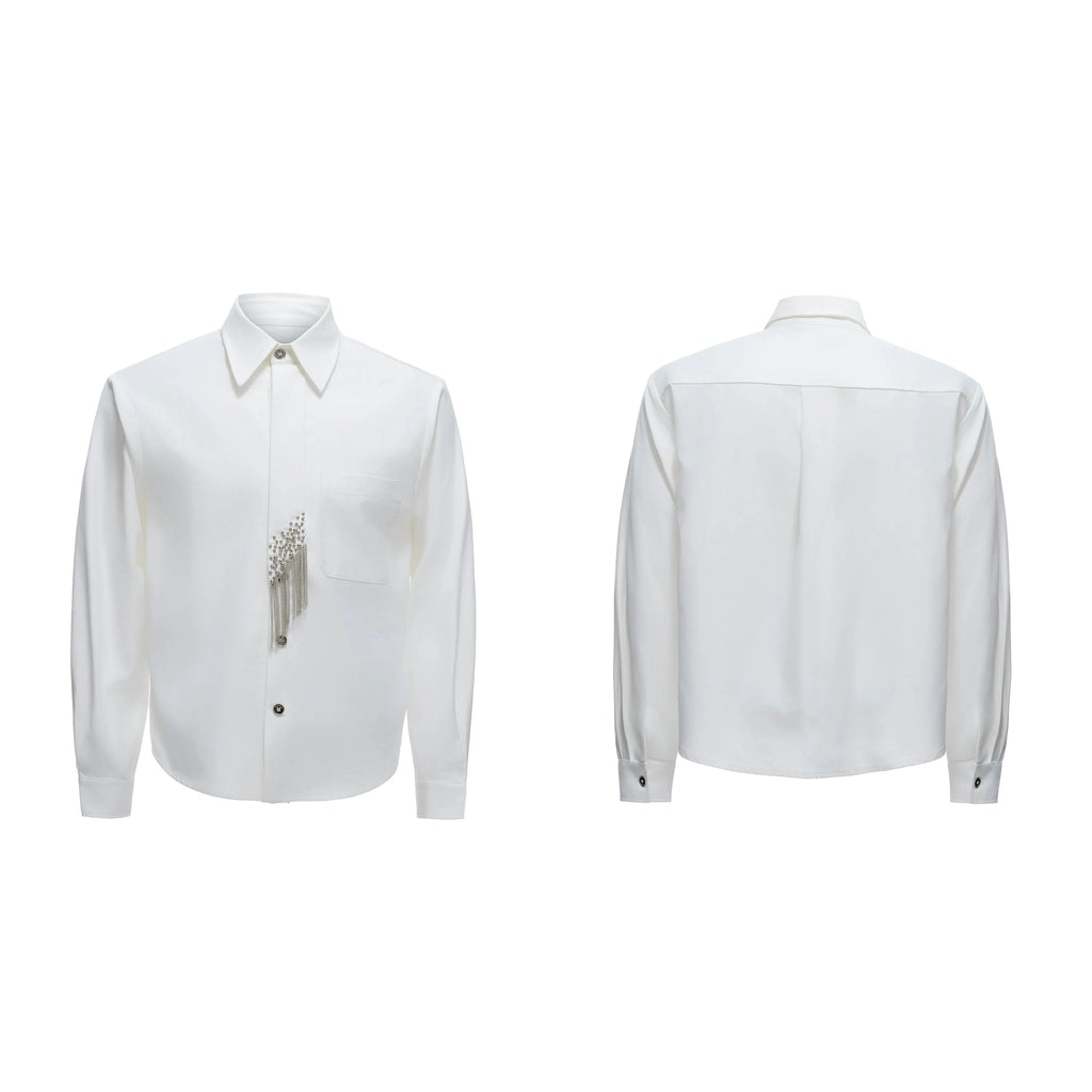 【25s Aug.】Tie-stitched Shoulder-padded Shirt