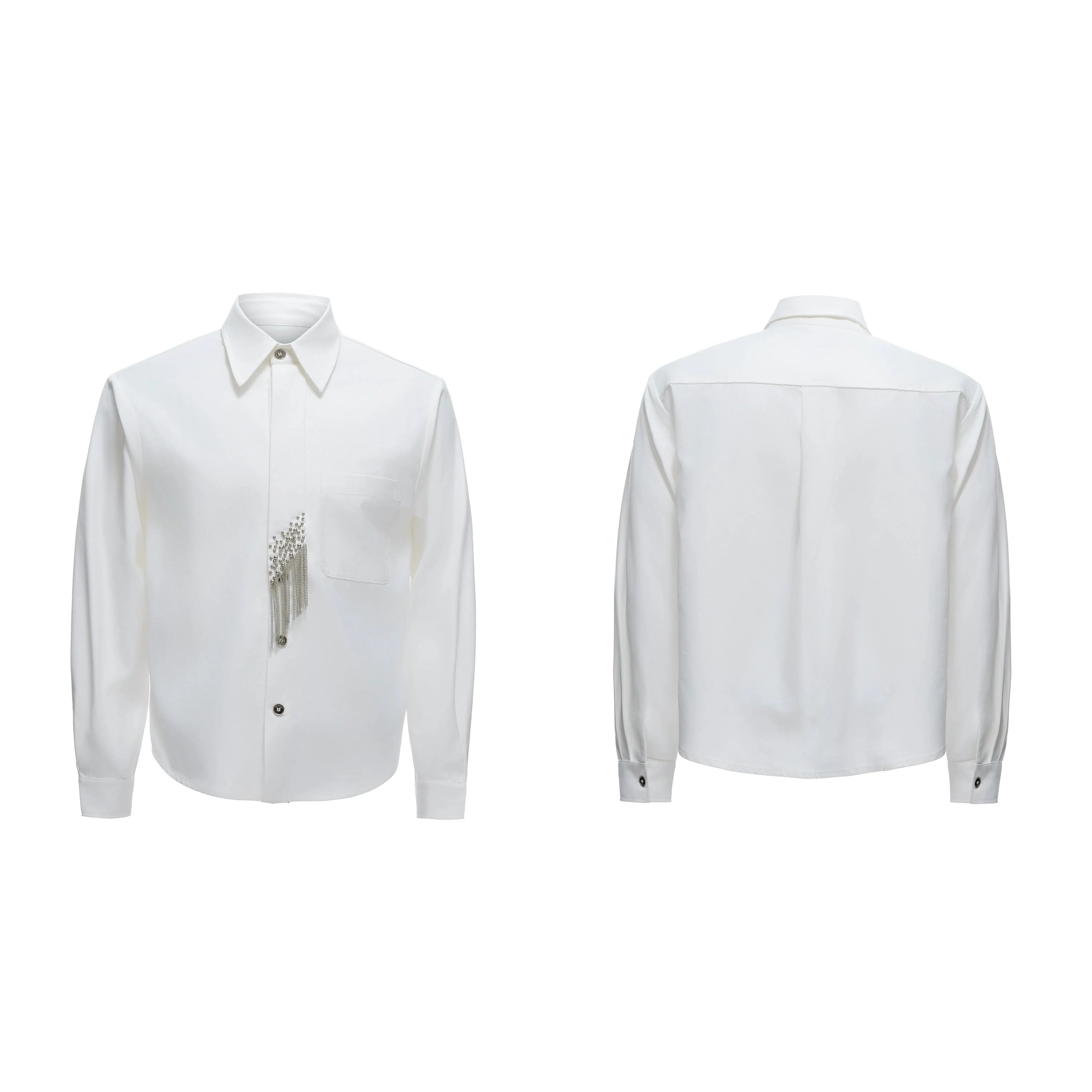 【25s Aug.】Tie-stitched Shoulder-padded Shirt