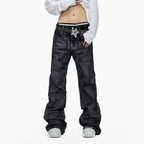 Hand-Waxed Stacked Flared Denim Jeans