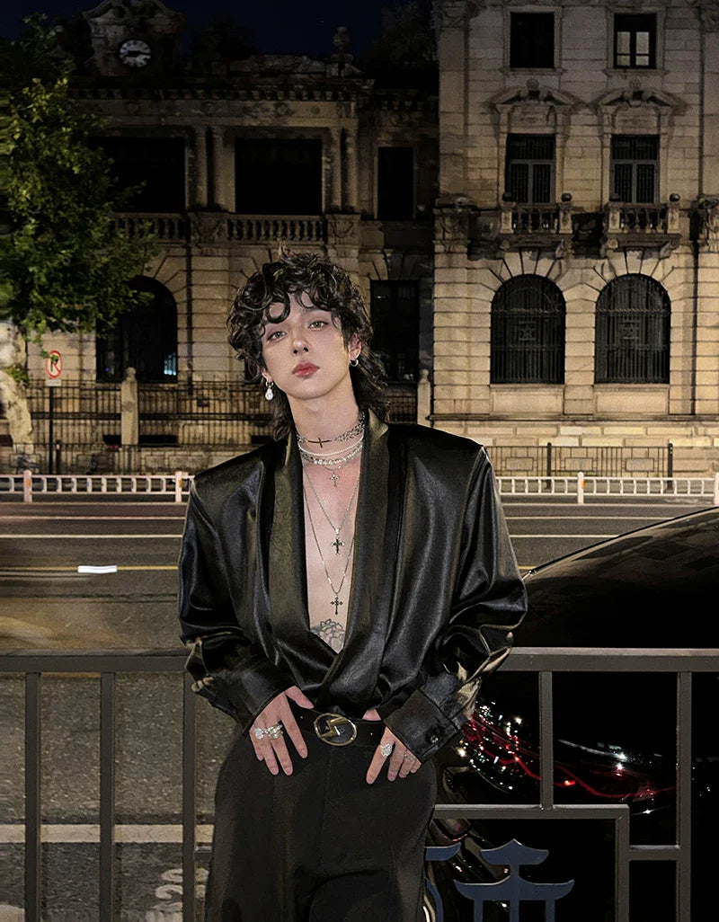 【26s Jan.】Minimal Leather Long-Sleeve Shirt