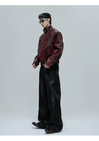 【25s Oct.】Python Textured Leather Fashion Jacket