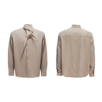 【26s Apr.】Scarf Shoulder Pad Shirt / Drape Wide-leg Pants