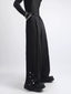 【26s May.】Metal Detail Patchwork Wide-Leg Black Pants