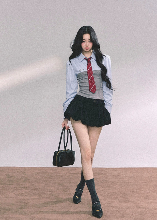 Collegiate Stripe Corset Knit