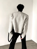 【25s Sep.】Tweed Rose Brooch Chanel Style Jacket