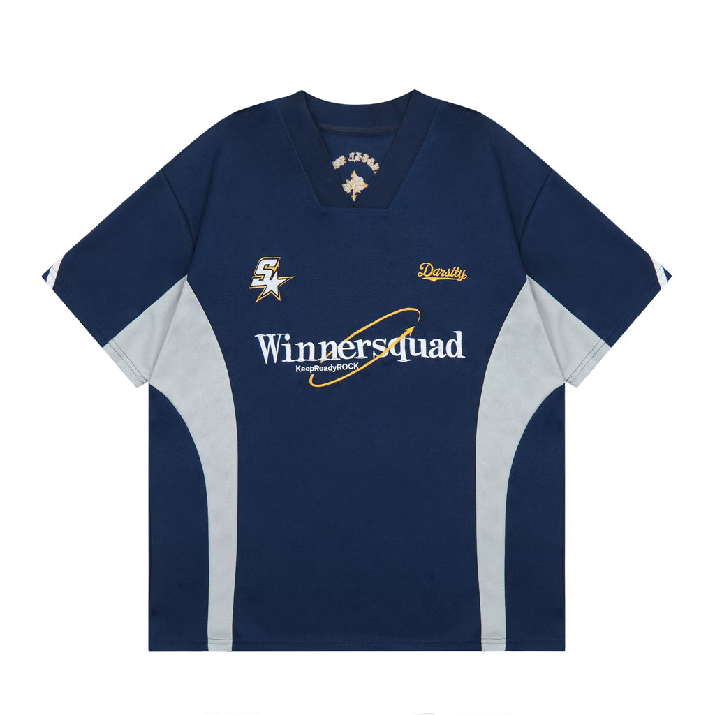 Vintage Embroidered V-Neck Jersey Tee