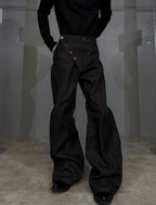 【26s Feb.】14.5oz Raw Selvedge Black Slight Flare Denim Pants