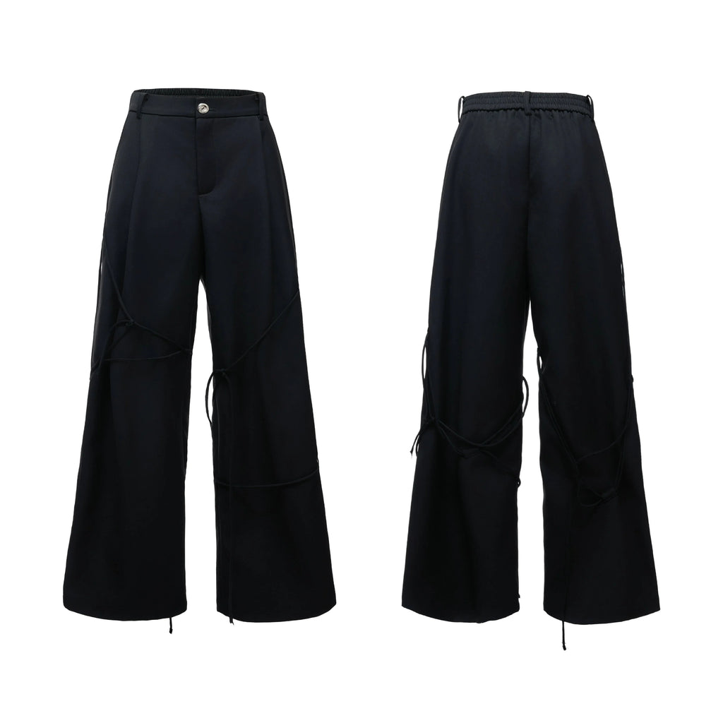 【25s Aug.】Striped Belted Cropped Blazer /Pants Set