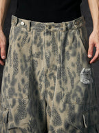 【25s Jun.】Leopard Print Ripped Pocket Cropped Pants
